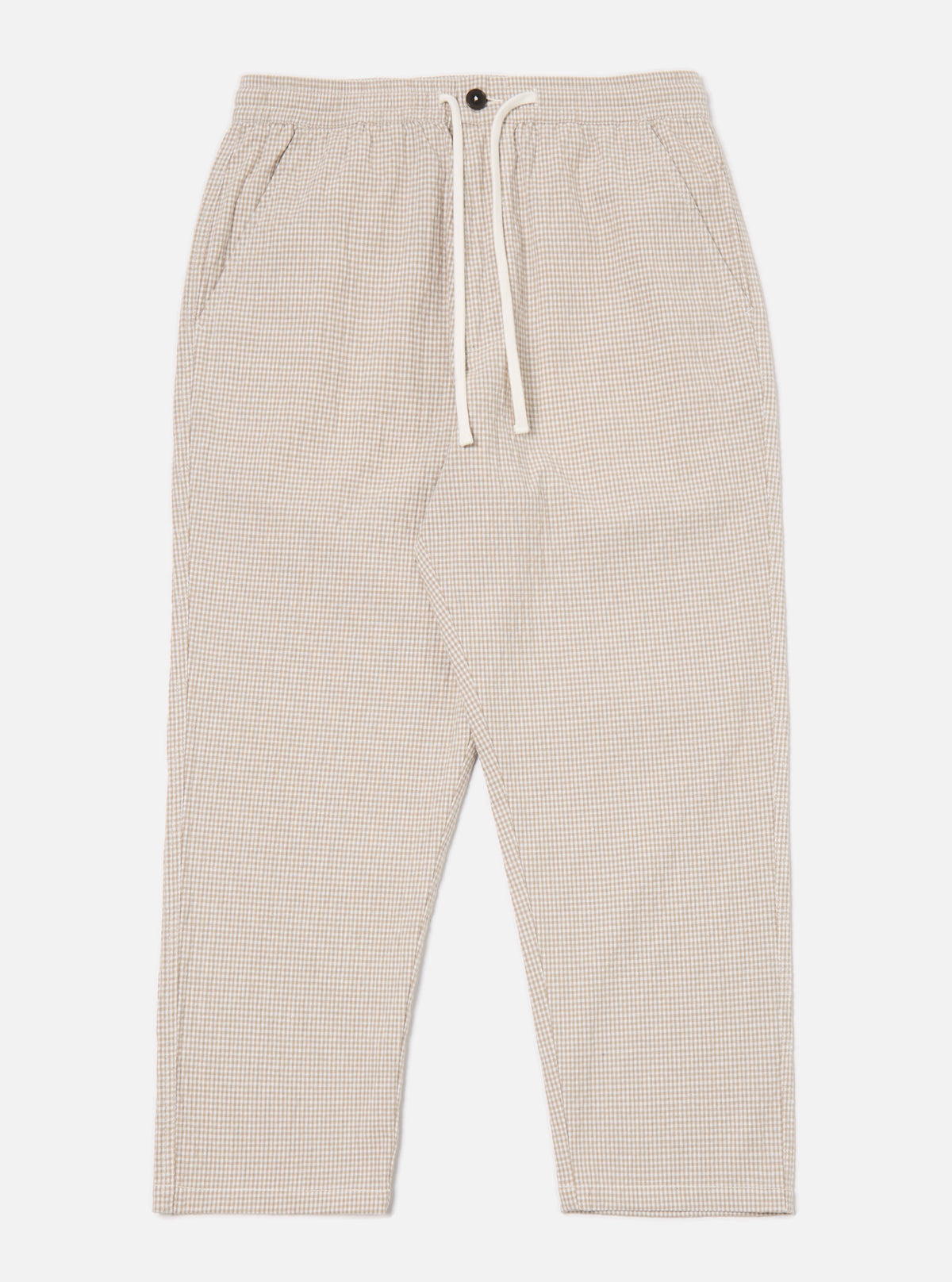 Ecru/Sand Ospina Check Cotton Hi Water Trouser