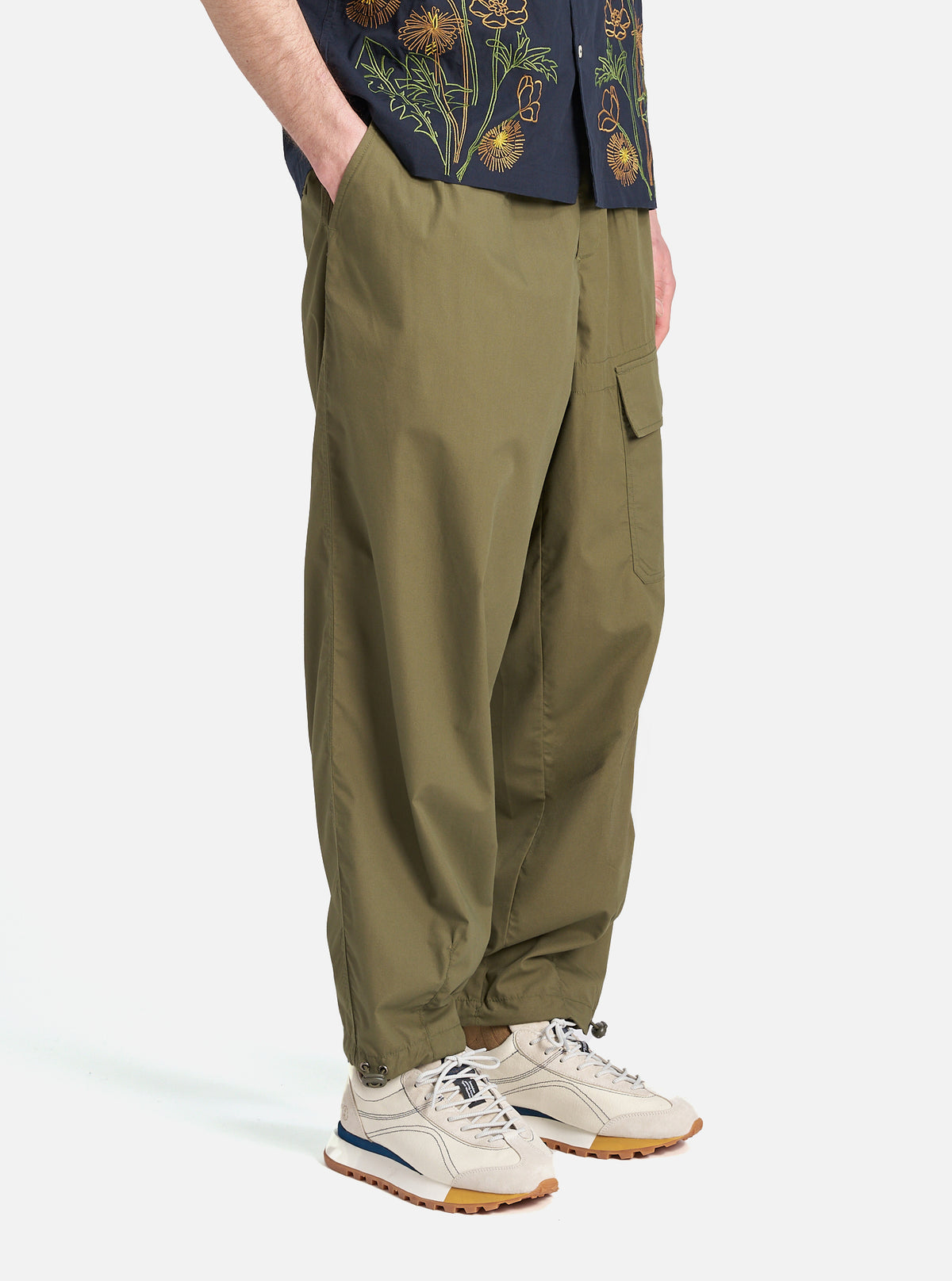 Olive Recycled Polytech Loose Pilot Trouser