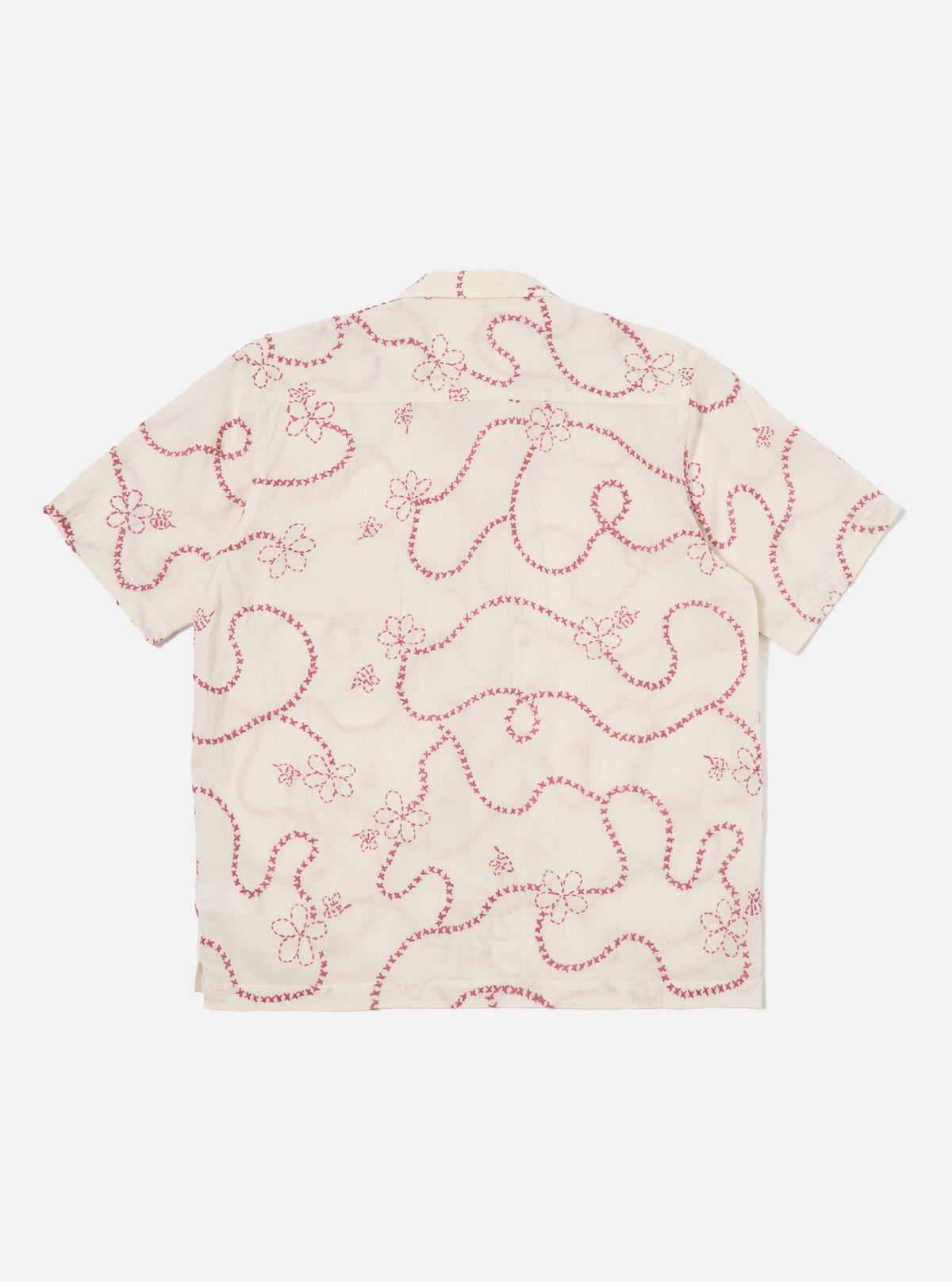 Ecru Terracotta Kantha Cotton Camp Shirt
