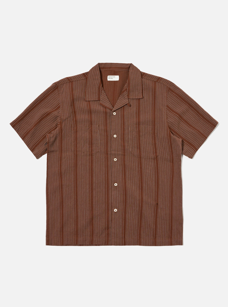 Brown Kantha Stripe Sal Road Shirt