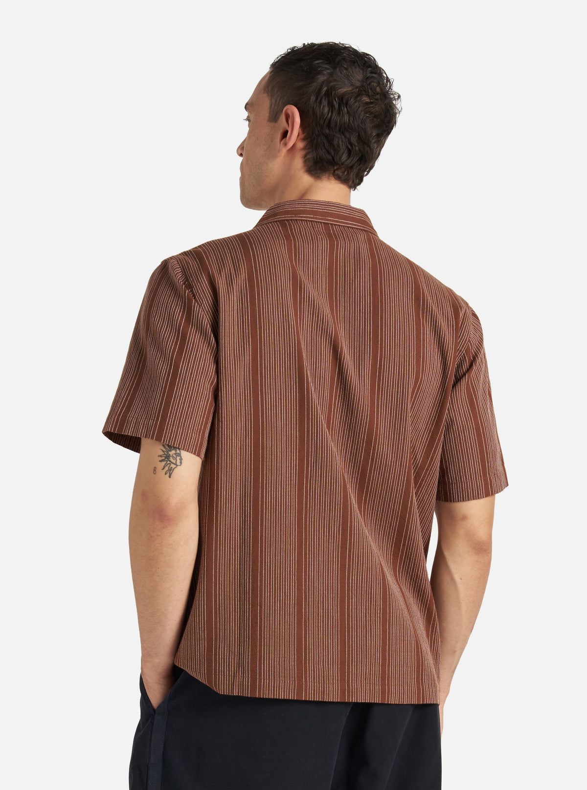 Brown Kantha Stripe Sal Road Shirt