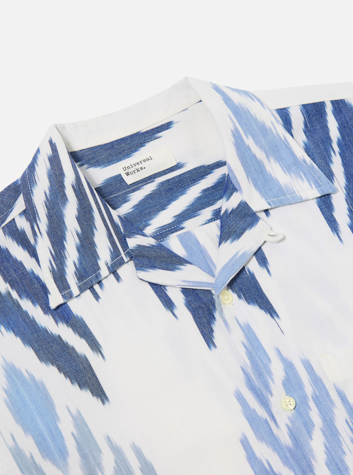 Blue Peacock Ikat Camp Shirt