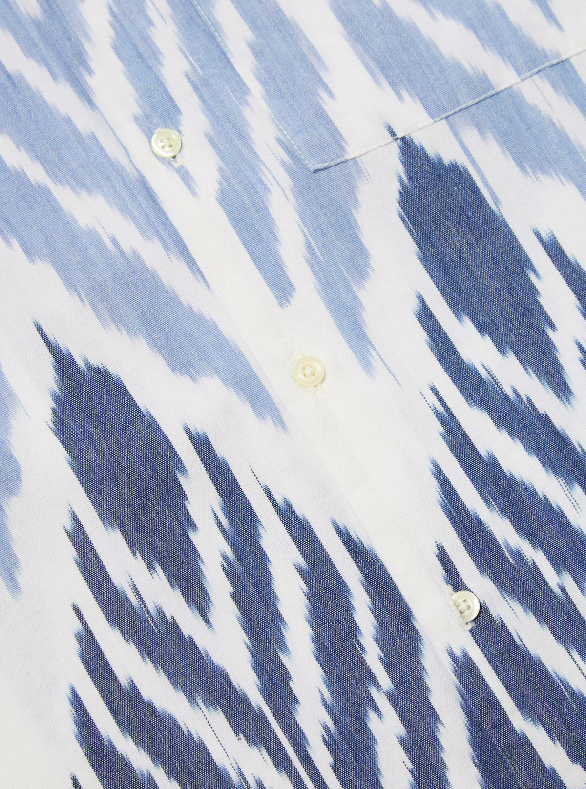 Blue Peacock Ikat Camp Shirt