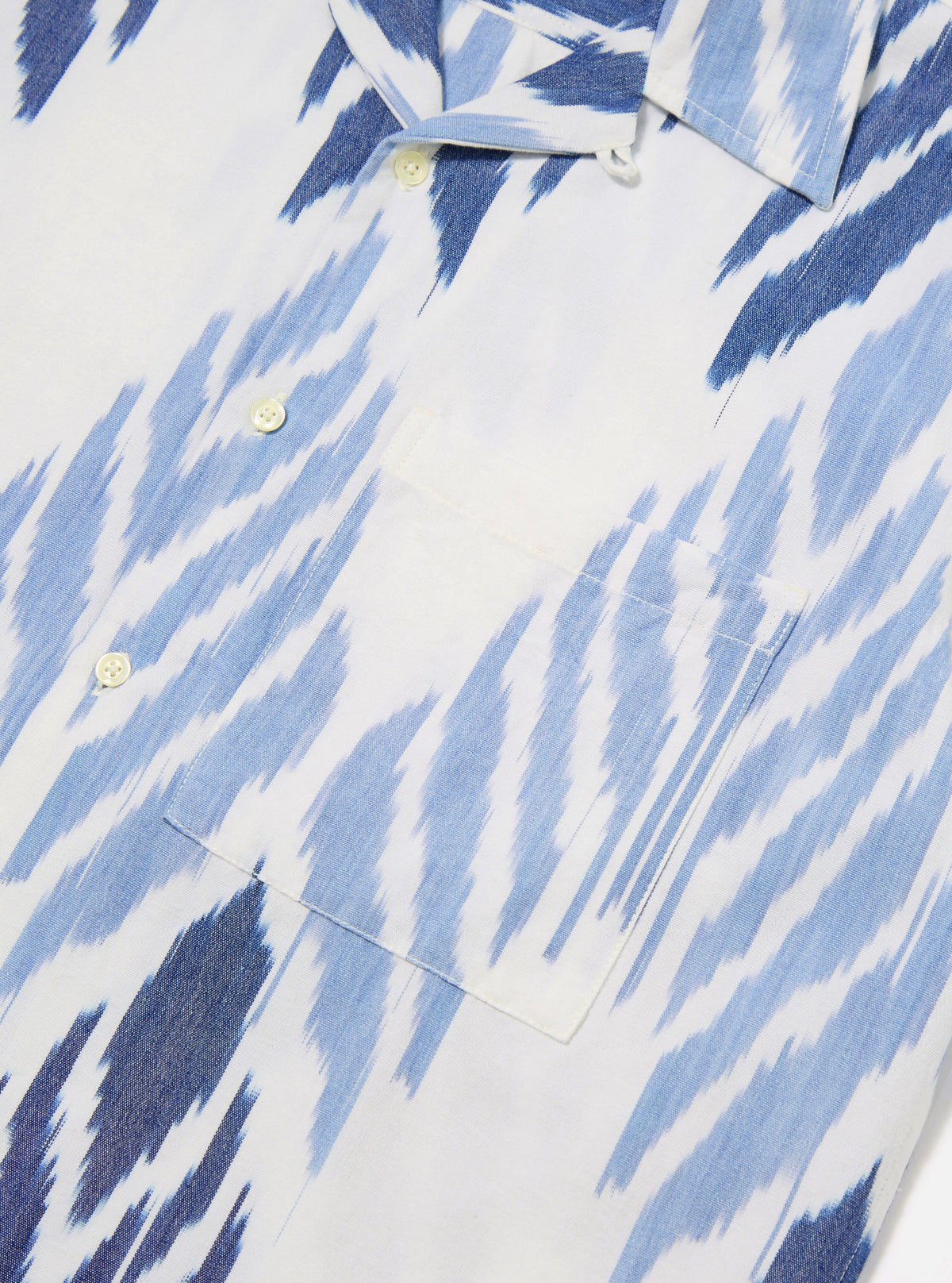 Blue Peacock Ikat Camp Shirt