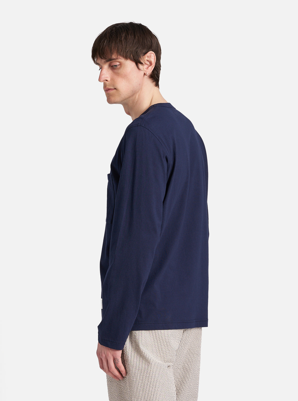 Navy Single Jersey L/S Tee
