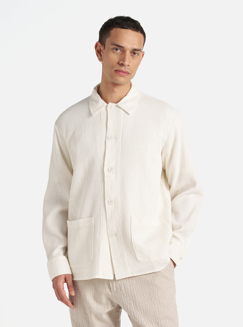Ecru Japanese Waffle Travail Overshirt