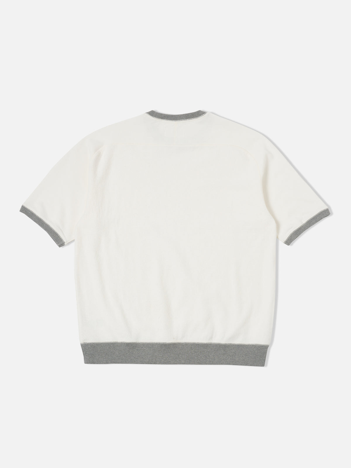 Ecru Brush Back Sweat Short Sleeve Crew