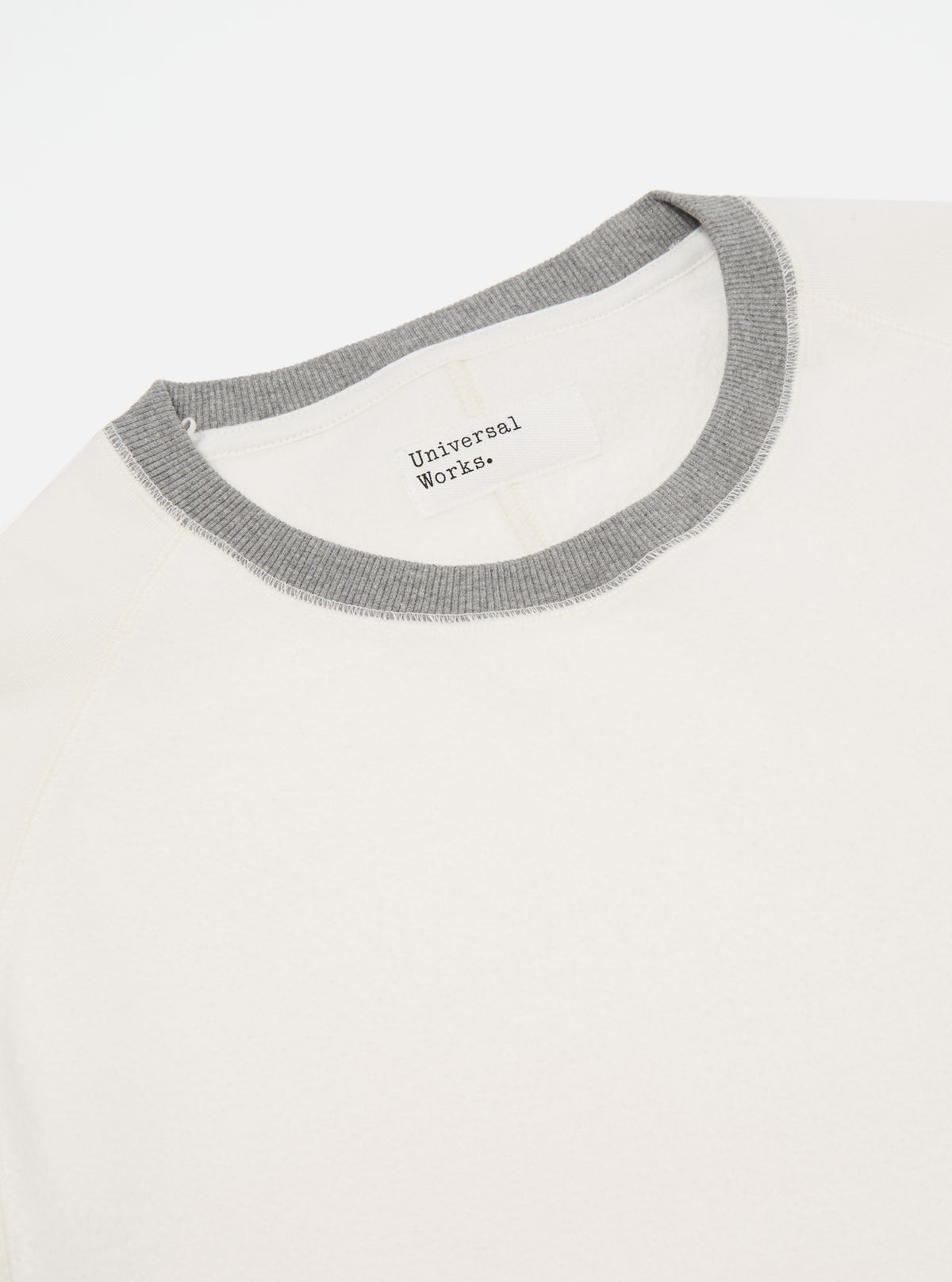 Ecru Brush Back Sweat Short Sleeve Crew