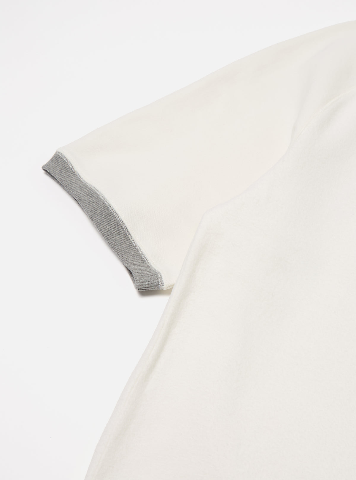 Ecru Brush Back Sweat Short Sleeve Crew