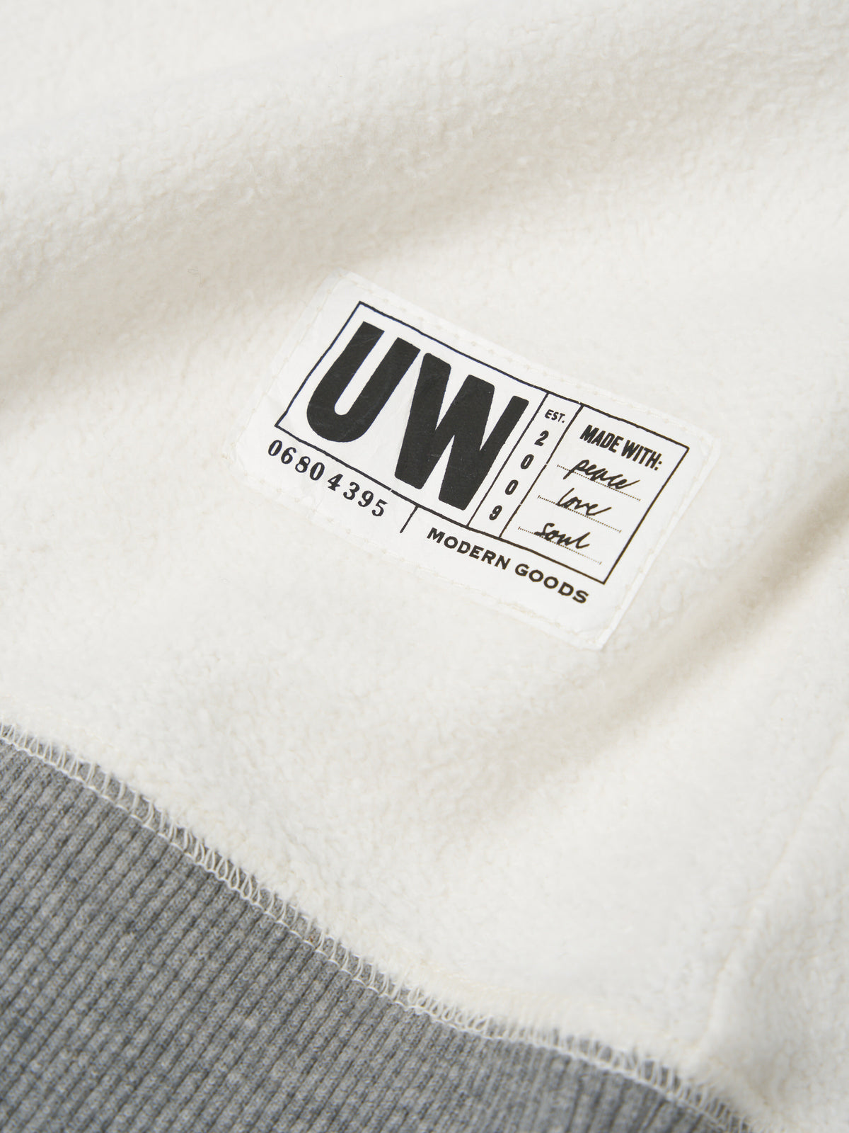 Ecru Brush Back Sweat Short Sleeve Crew