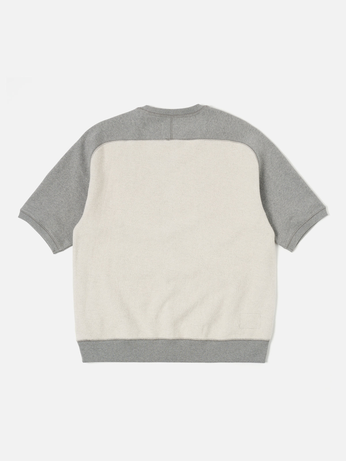 Grey Marl Brush Back Sweat Short Sleeve Crew