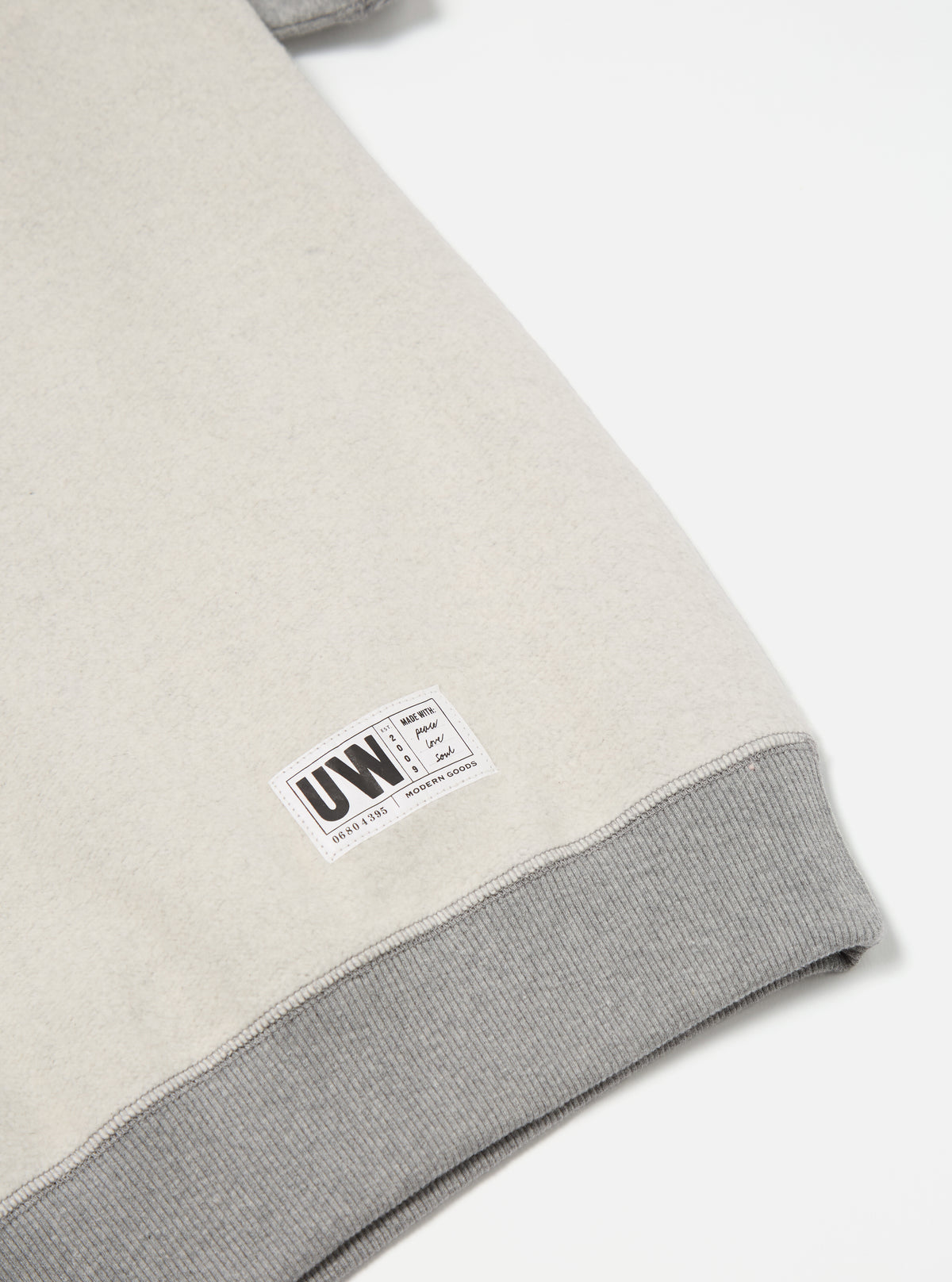 Grey Marl Brush Back Sweat Short Sleeve Crew