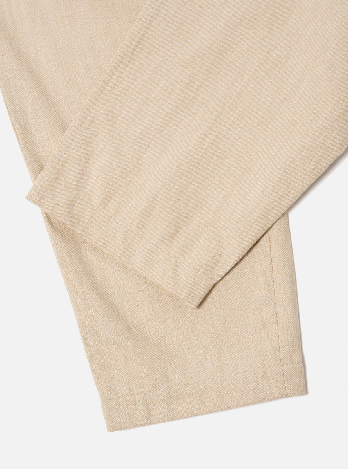 Ecru Vintage Twill Weave Pleated Track Pant