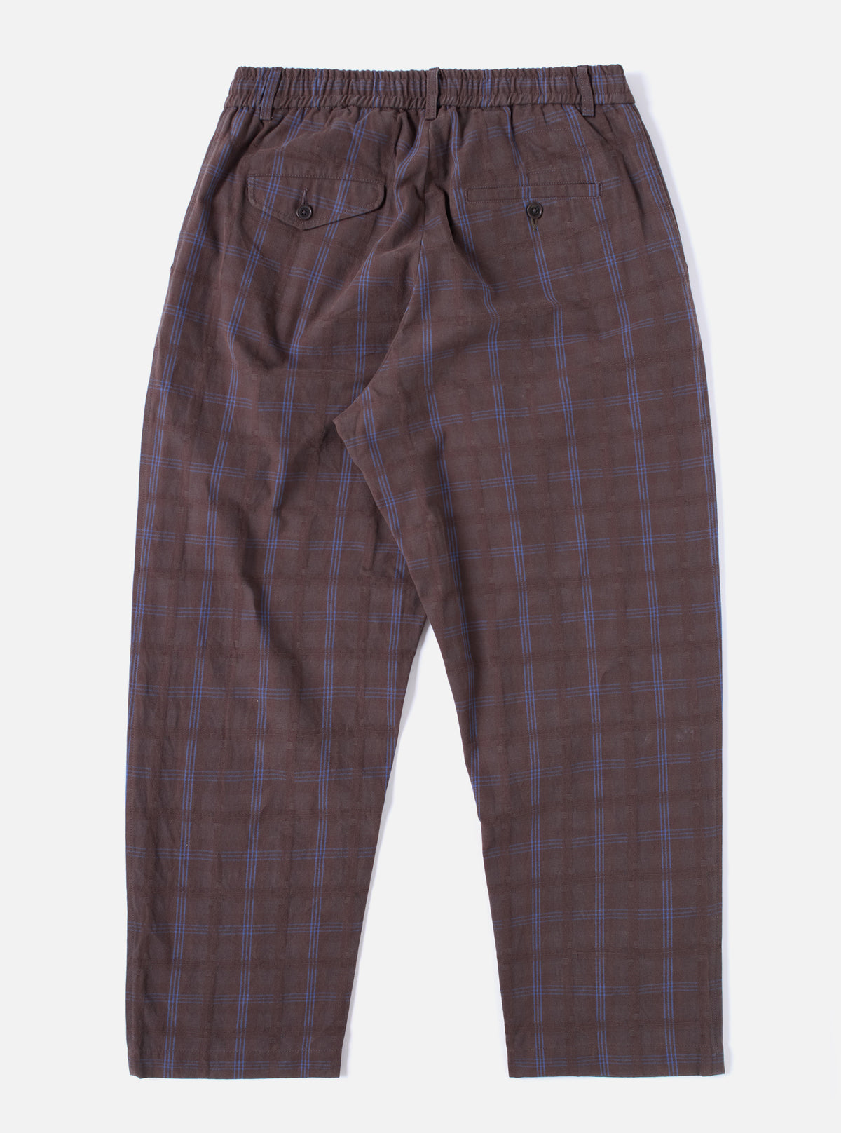 Brown Crans Cotton Check Oxford Pant