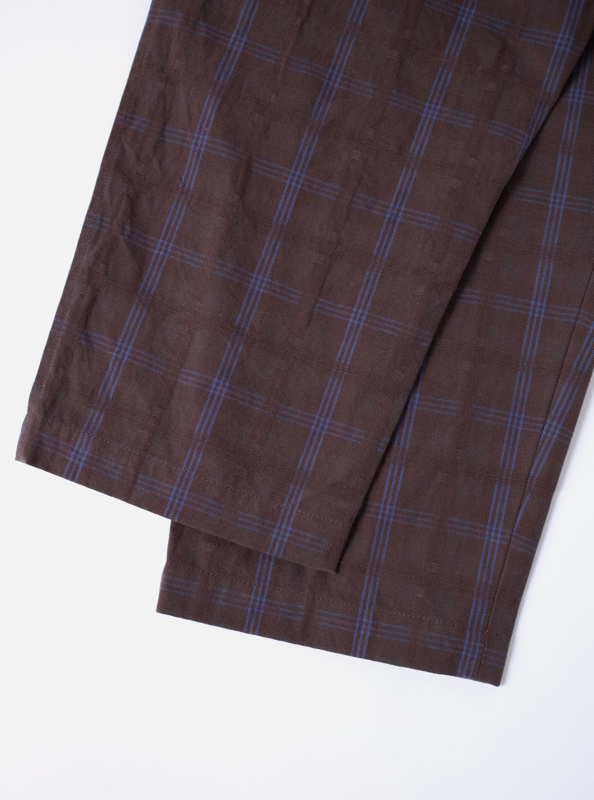 Brown Crans Cotton Check Oxford Pant