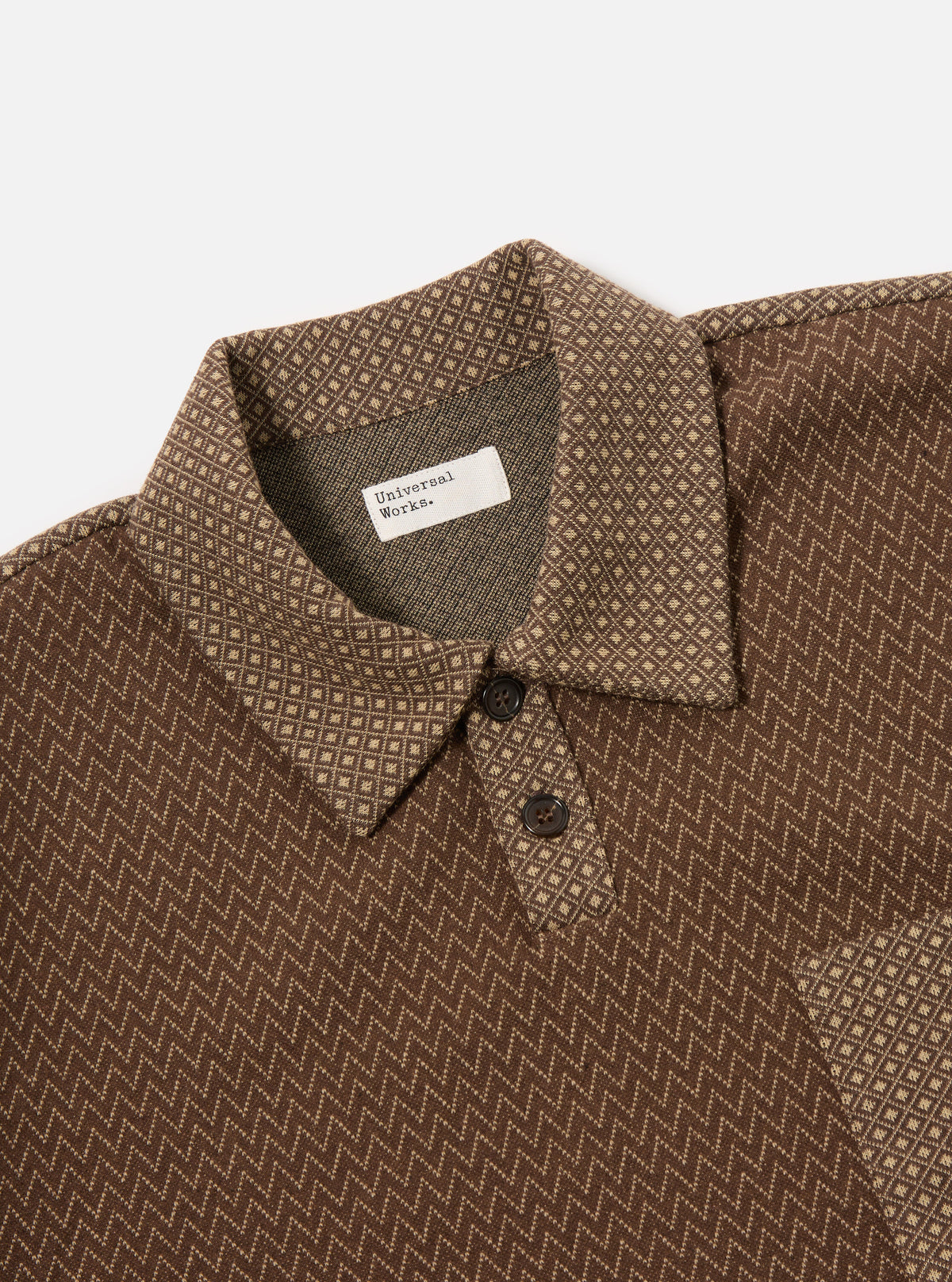 Brown Cotton Mix Fleece Newlyn Polo