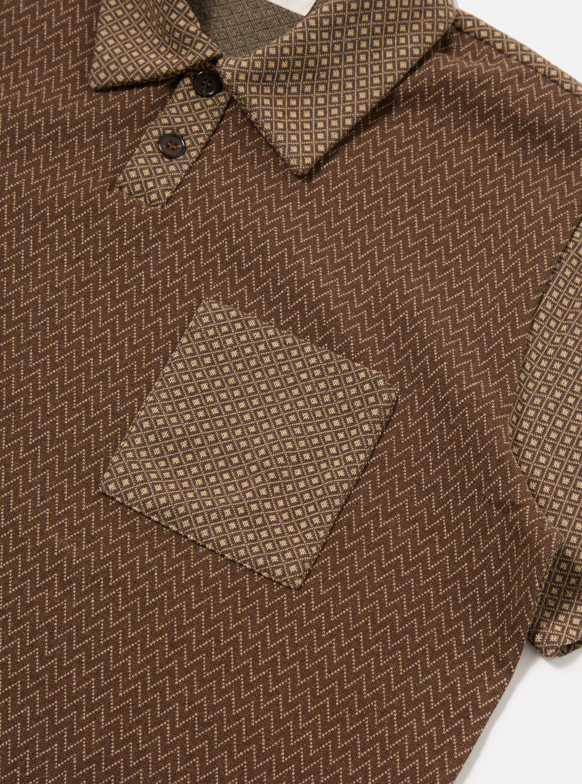 Brown Cotton Mix Fleece Newlyn Polo