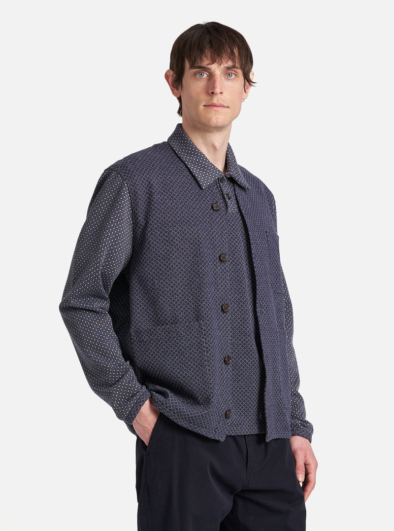 Navy Cotton Mix Fleece Cardigan