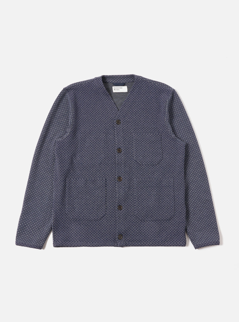 Navy Cotton Mix Fleece Cardigan