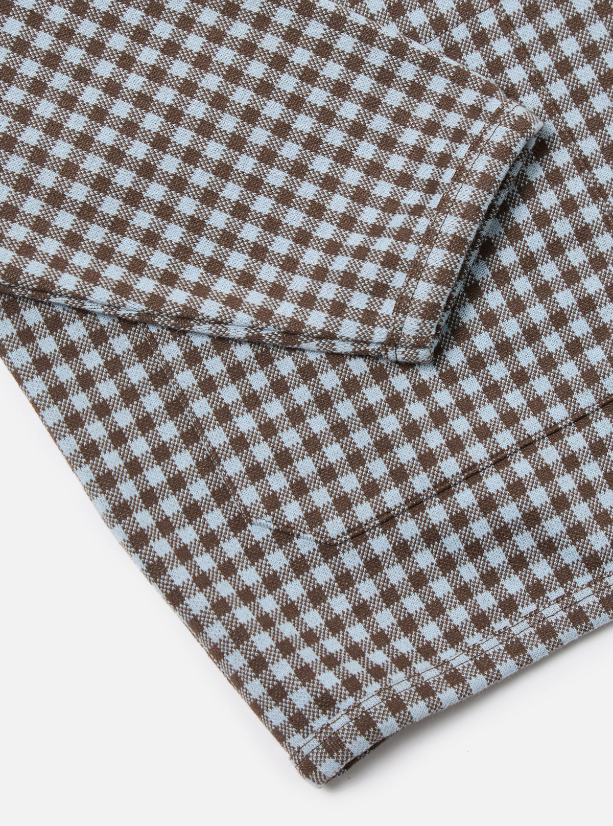 Brown/Sky Gingham Cotton Cardigan