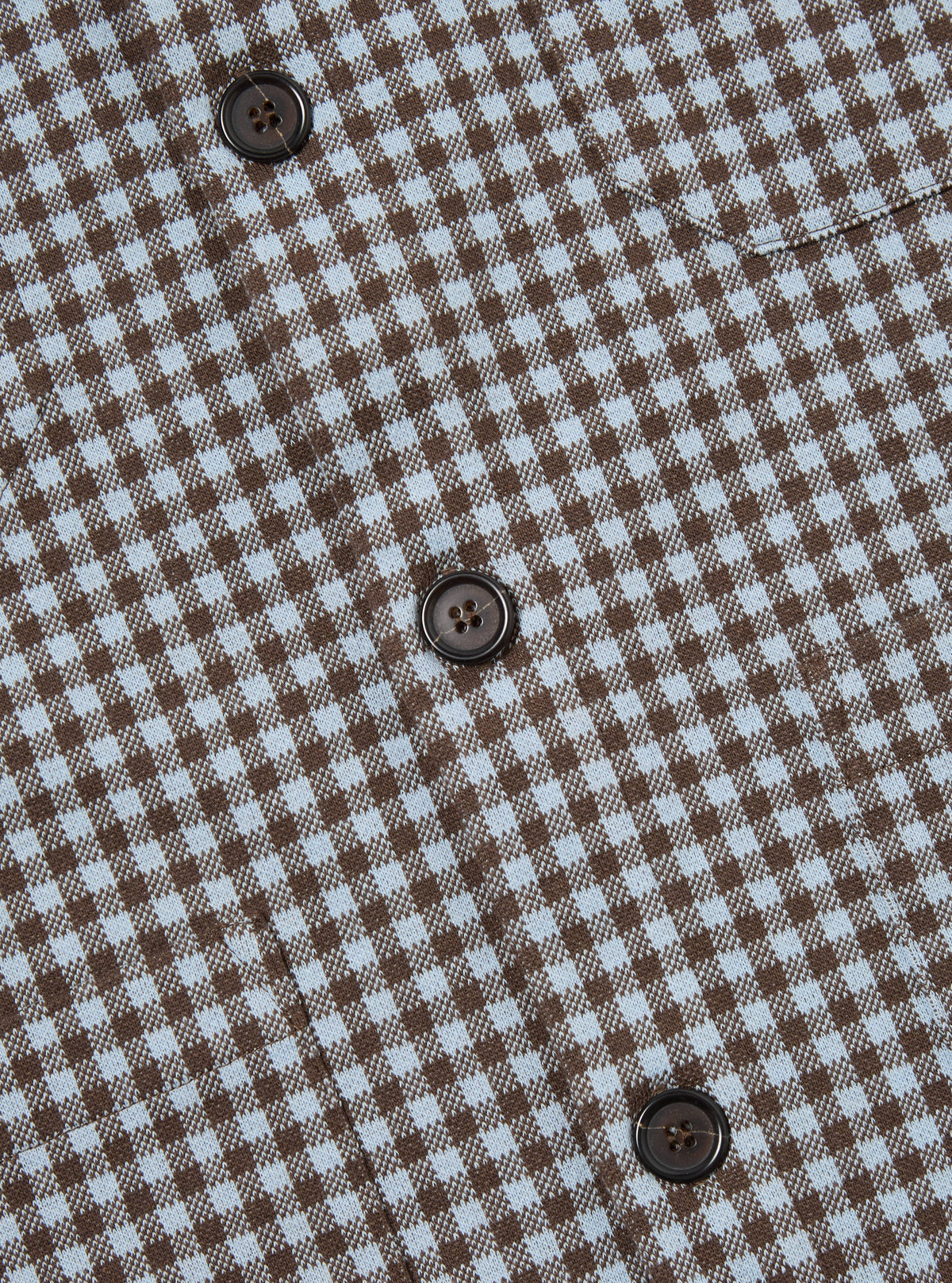 Brown/Sky Gingham Cotton Cardigan