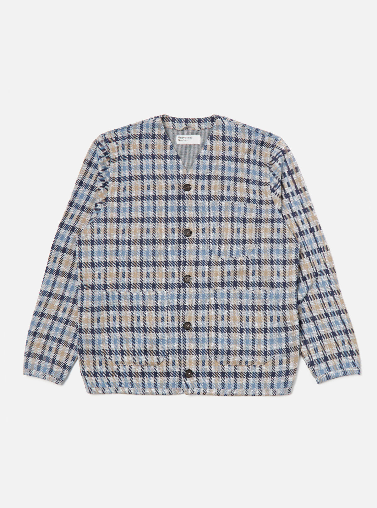 Brown/Blue Summer Check Cardigan
