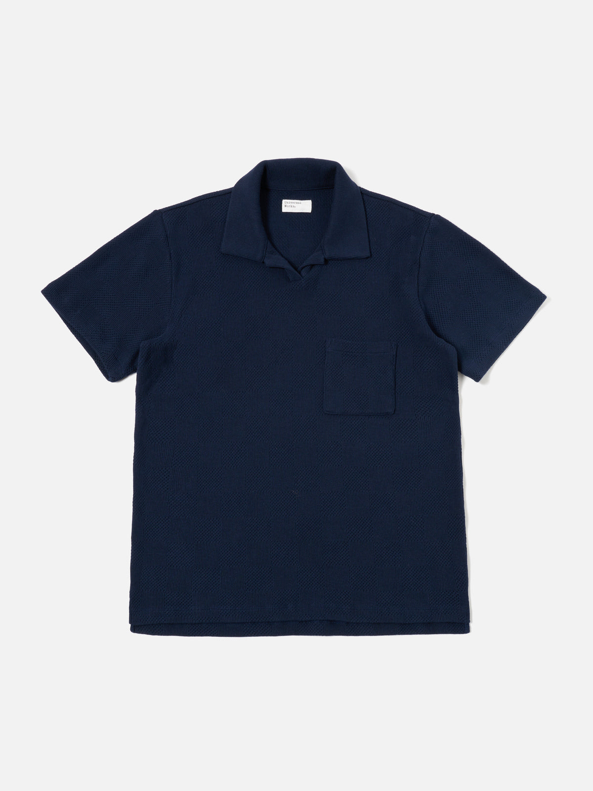 Bright Navy Fantasy Checkerboard Vacation Polo