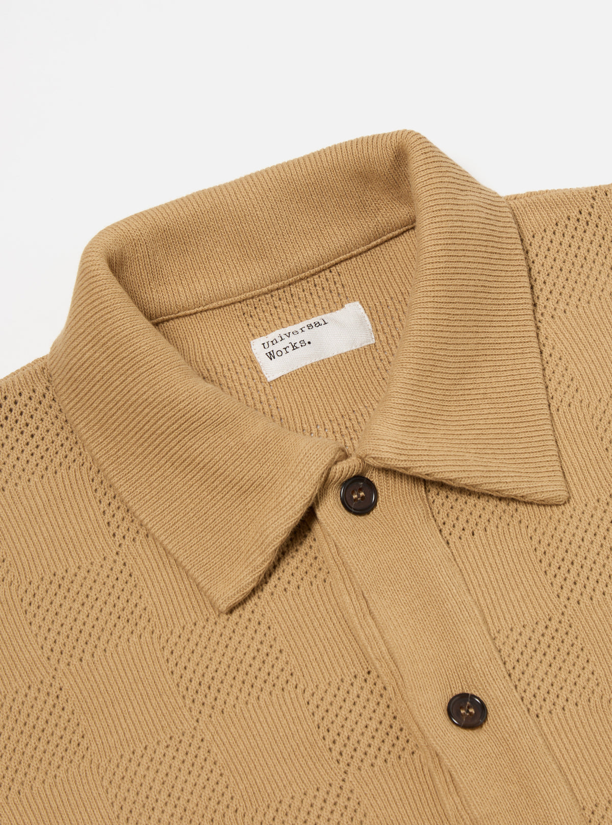 Sand Fantasy Checkerboard Button Through Polo