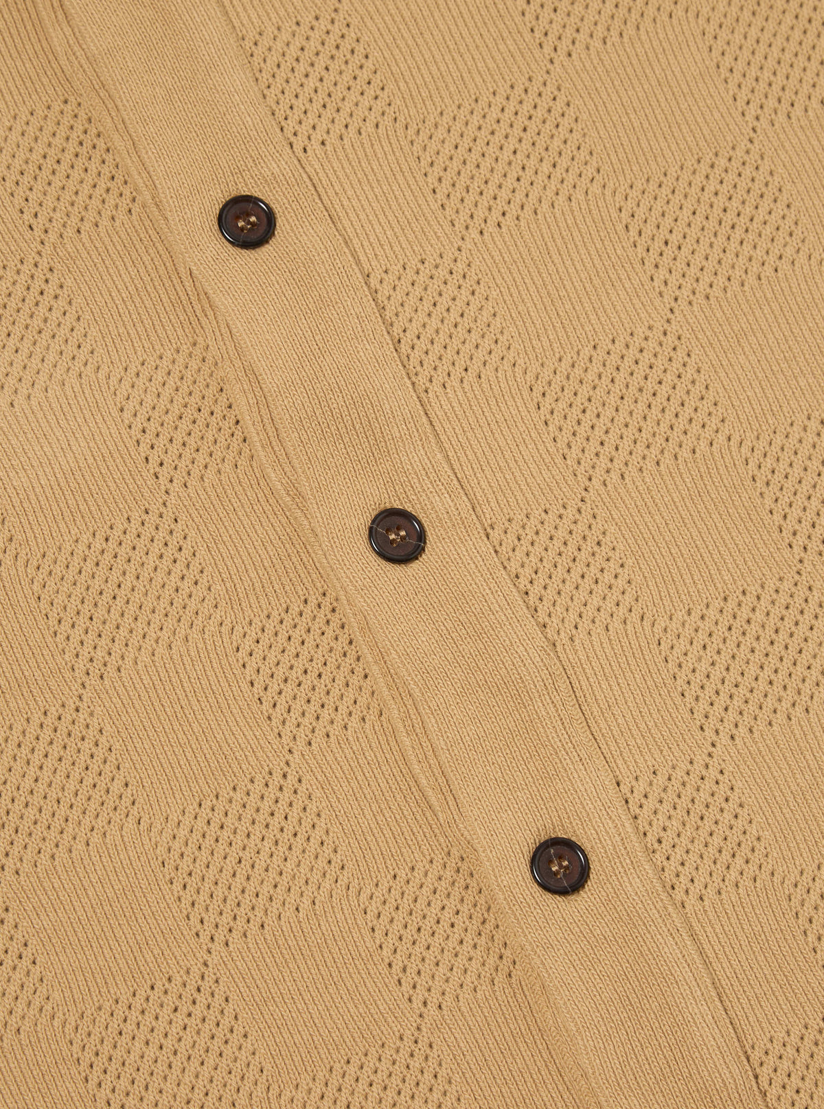 Sand Fantasy Checkerboard Button Through Polo
