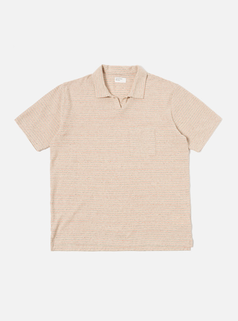 Ecru Stripe Lincot Stripe Jersey Vacation Polo