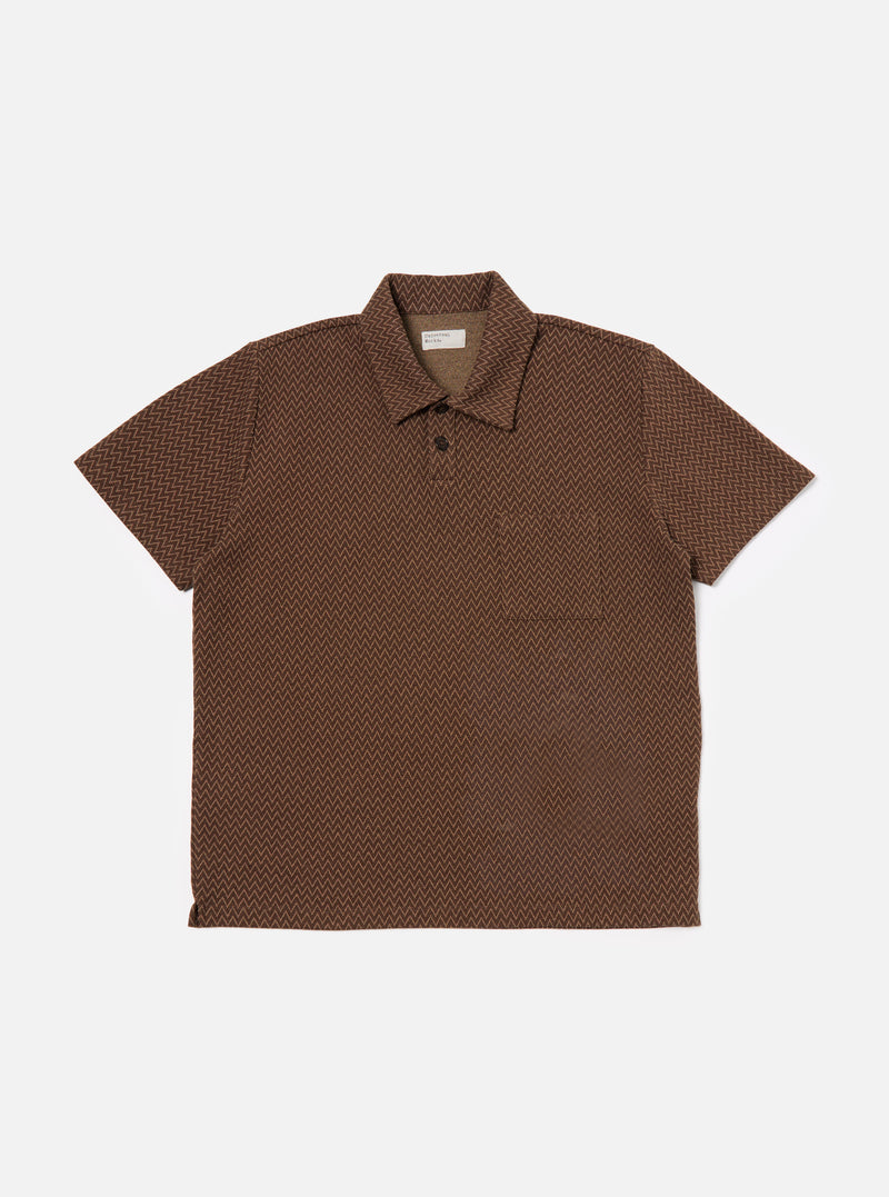 Brown Zig Zag Jersey Newlyn Polo