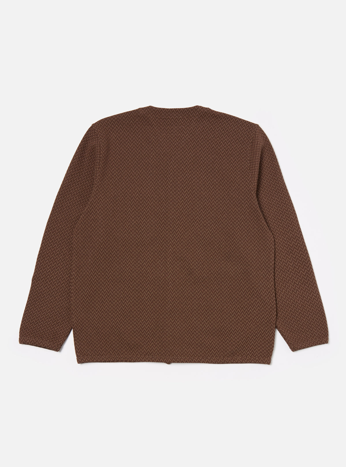 Brown Zig Zag Jersey Cardigan