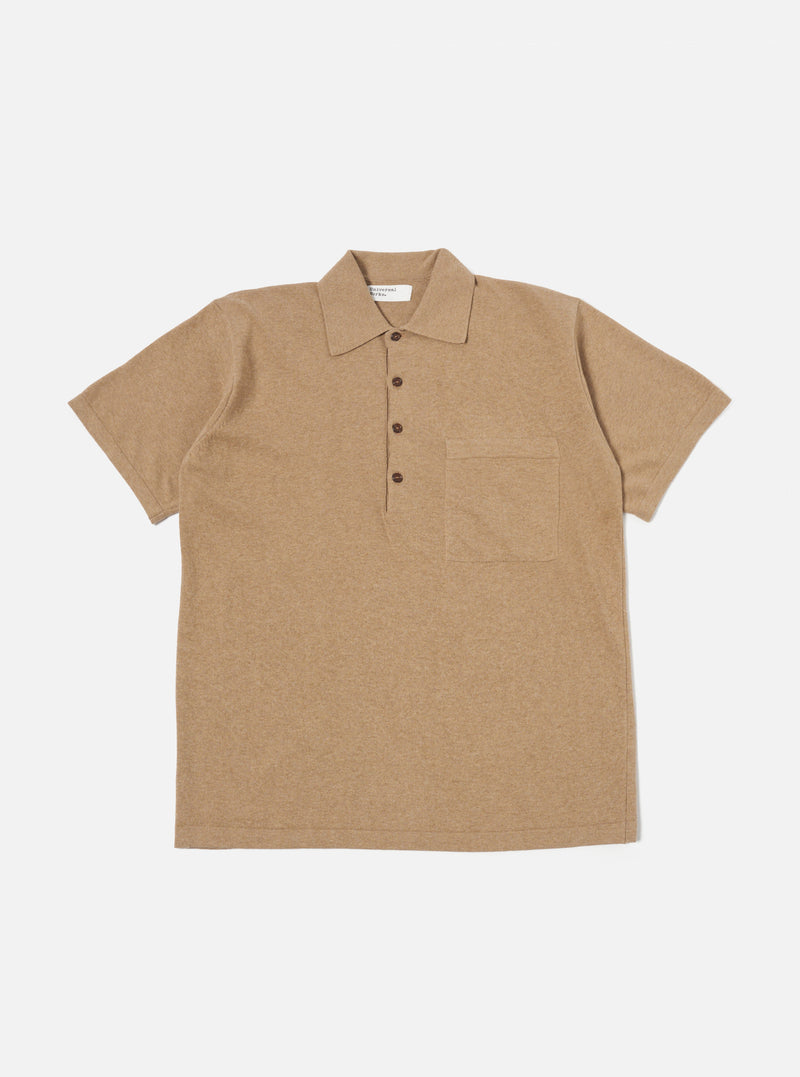 Sand Cotton Knit Pullover Knit Shirt