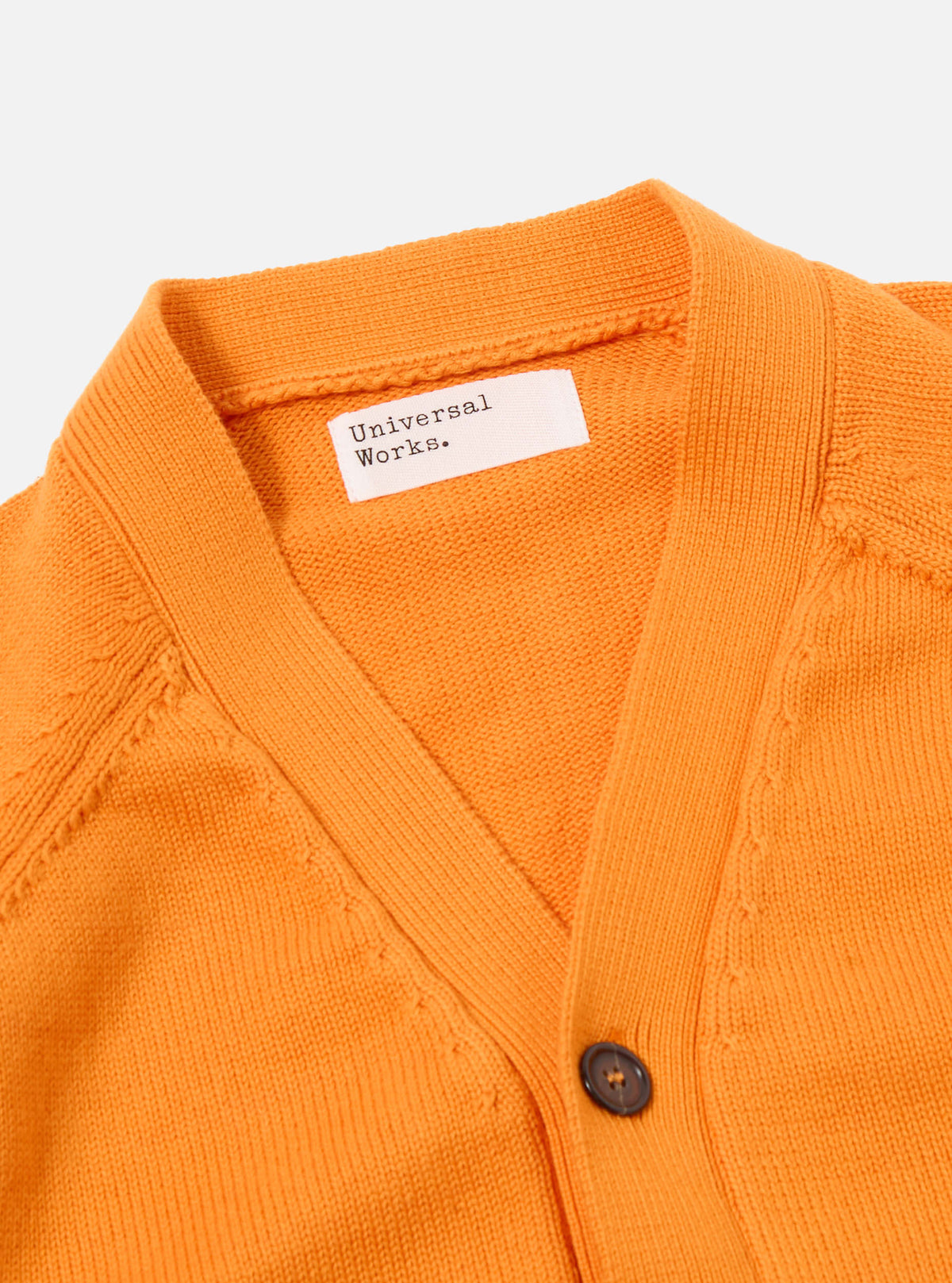 Orange Cotton Knit Pocket David Cardigan