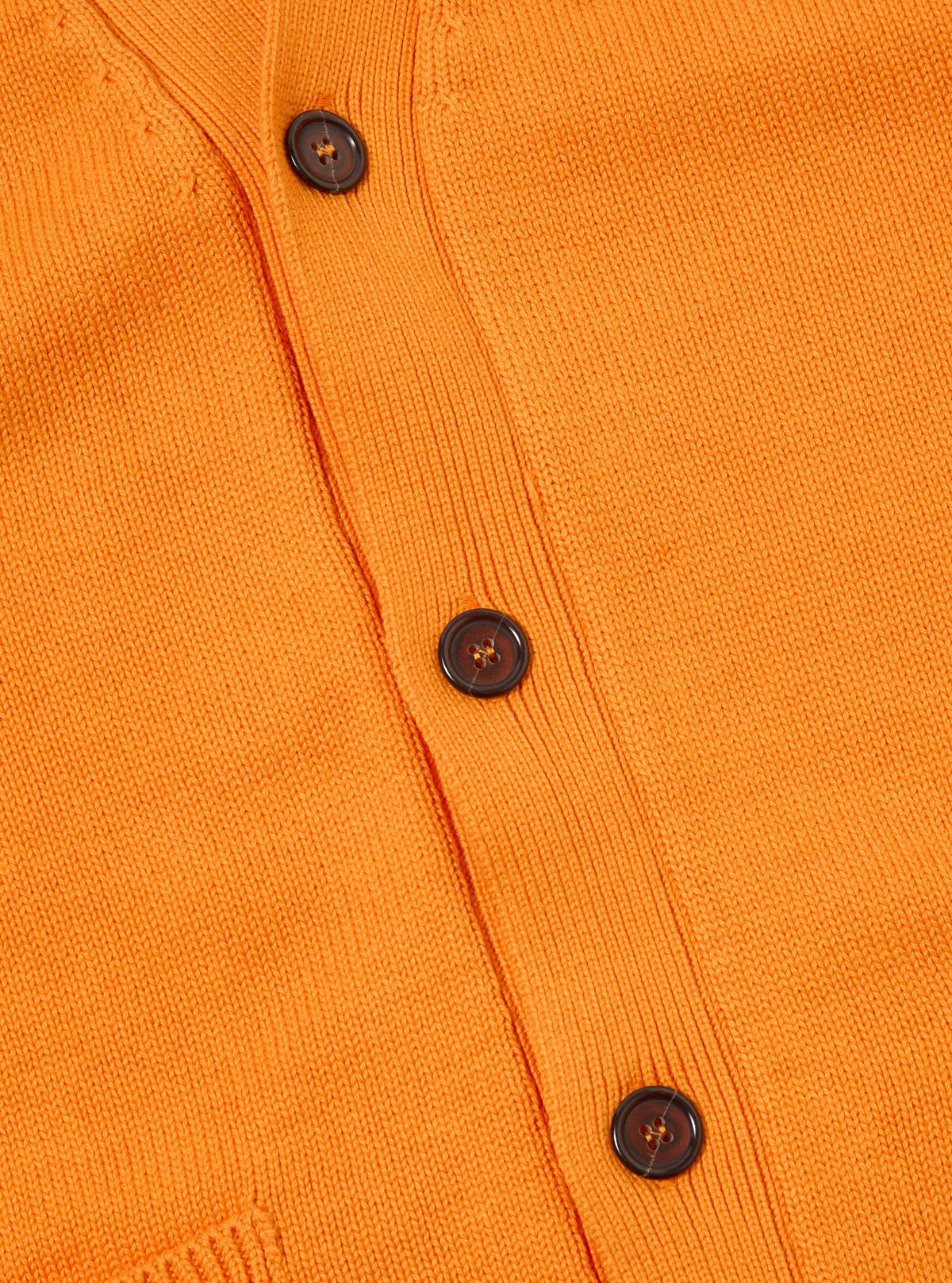 Orange Cotton Knit Pocket David Cardigan