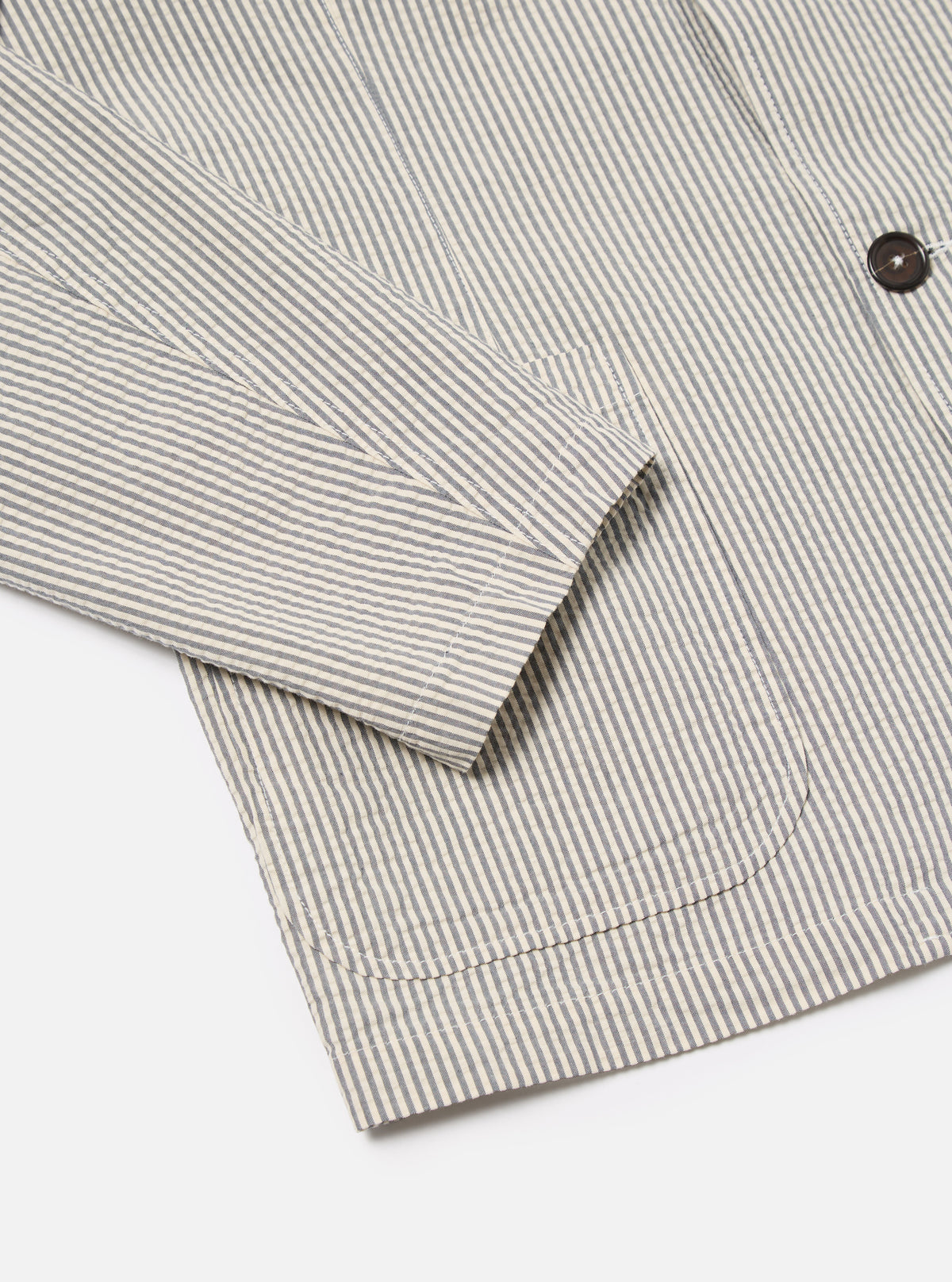 Grey Derby Stripe Two Button Jacket
