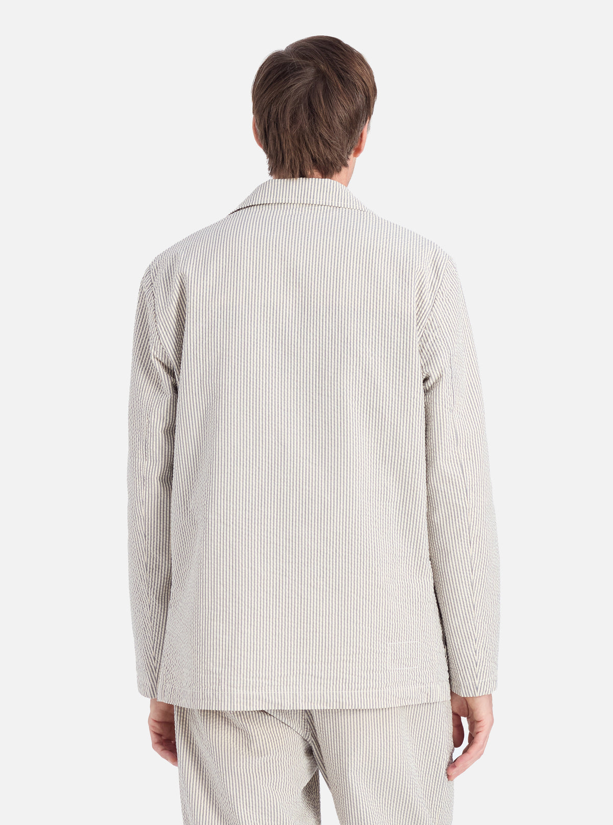 Grey Derby Stripe Two Button Jacket