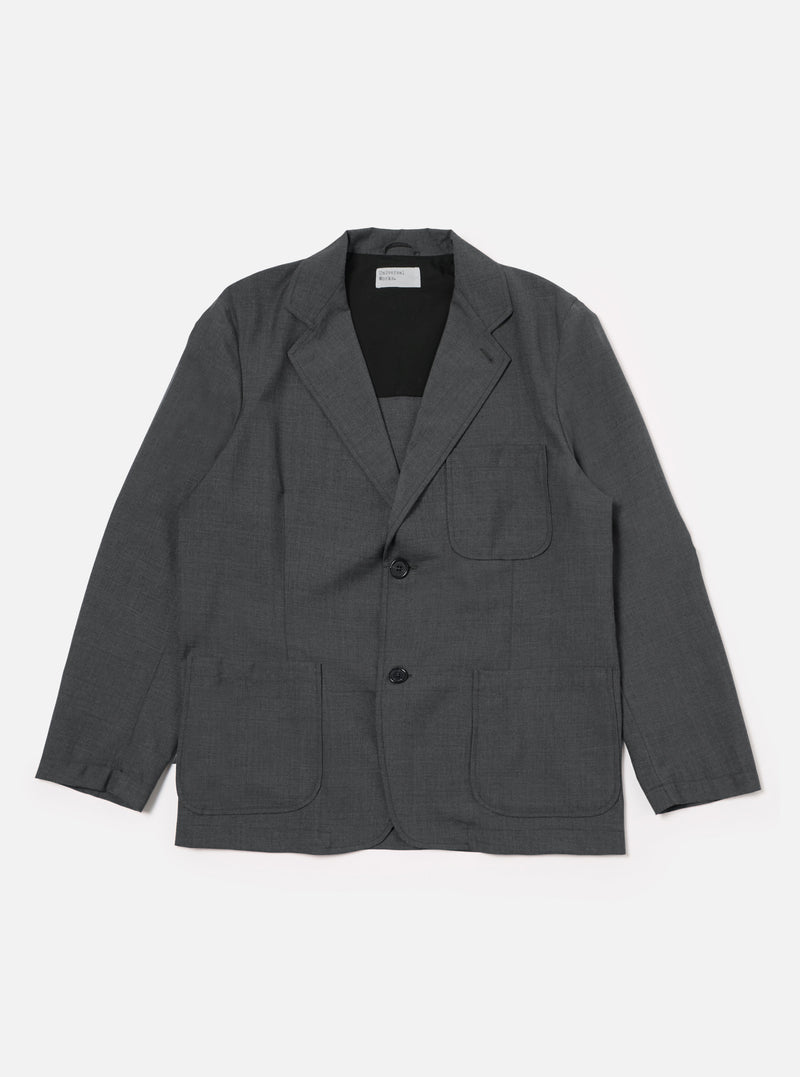 Grey Marl Tropical Suiting Two Button Jacket