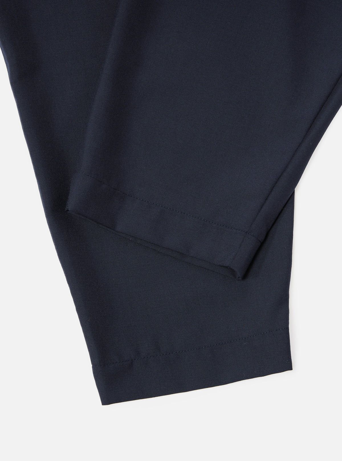 Navy Tropical Suiting Pleated Track Pant