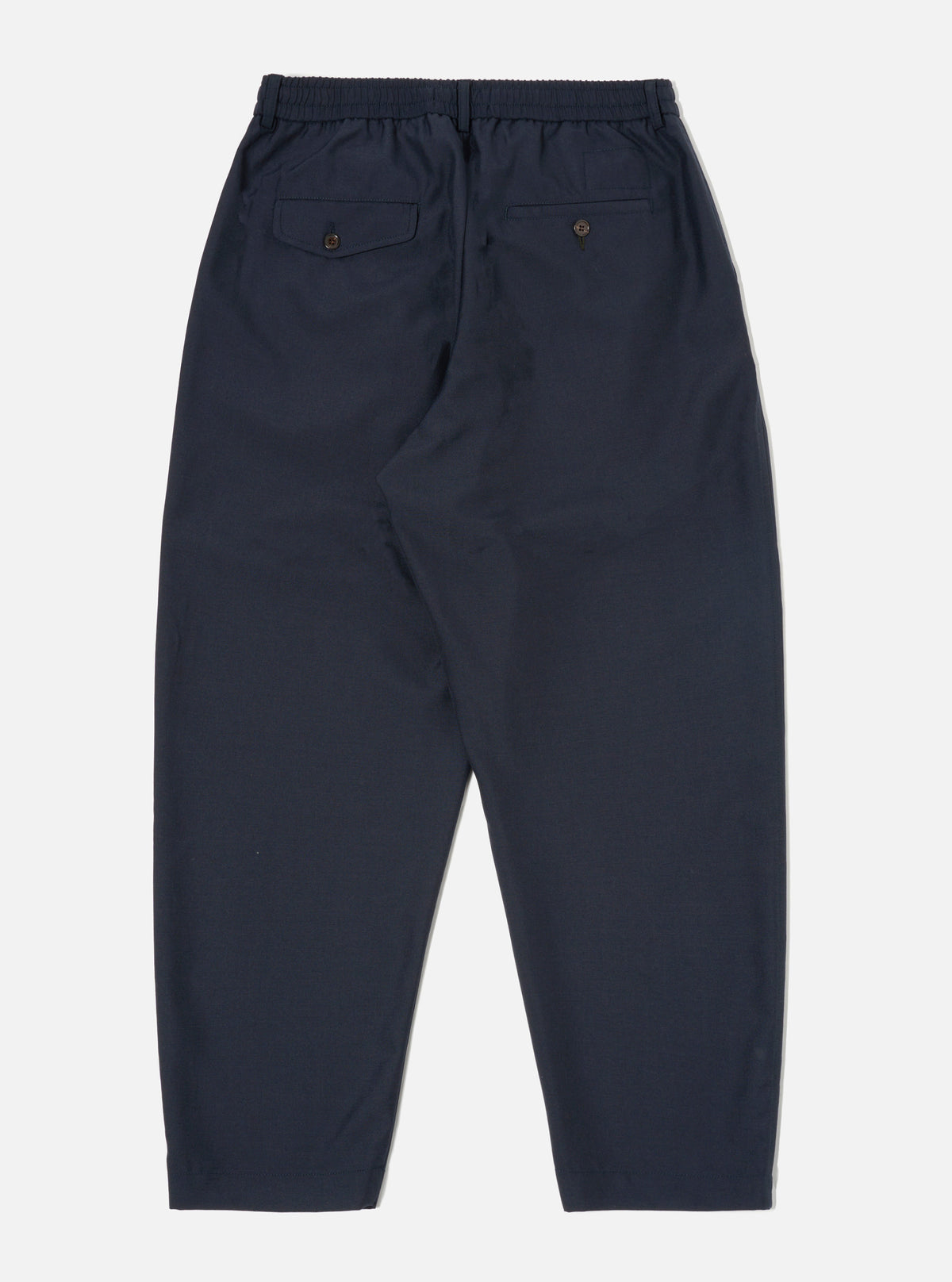 Navy Tropical Suiting Pleated Track Pant