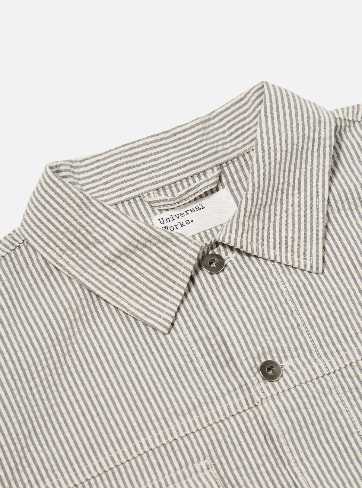 Grey Derby Stripe Trucker Jacket