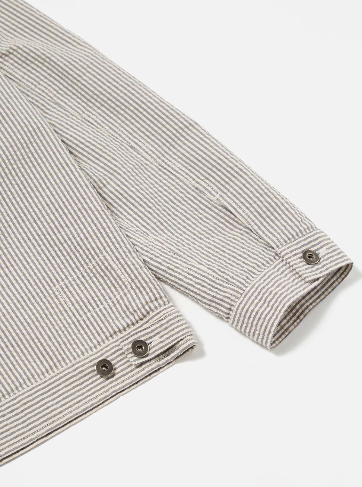 Grey Derby Stripe Trucker Jacket