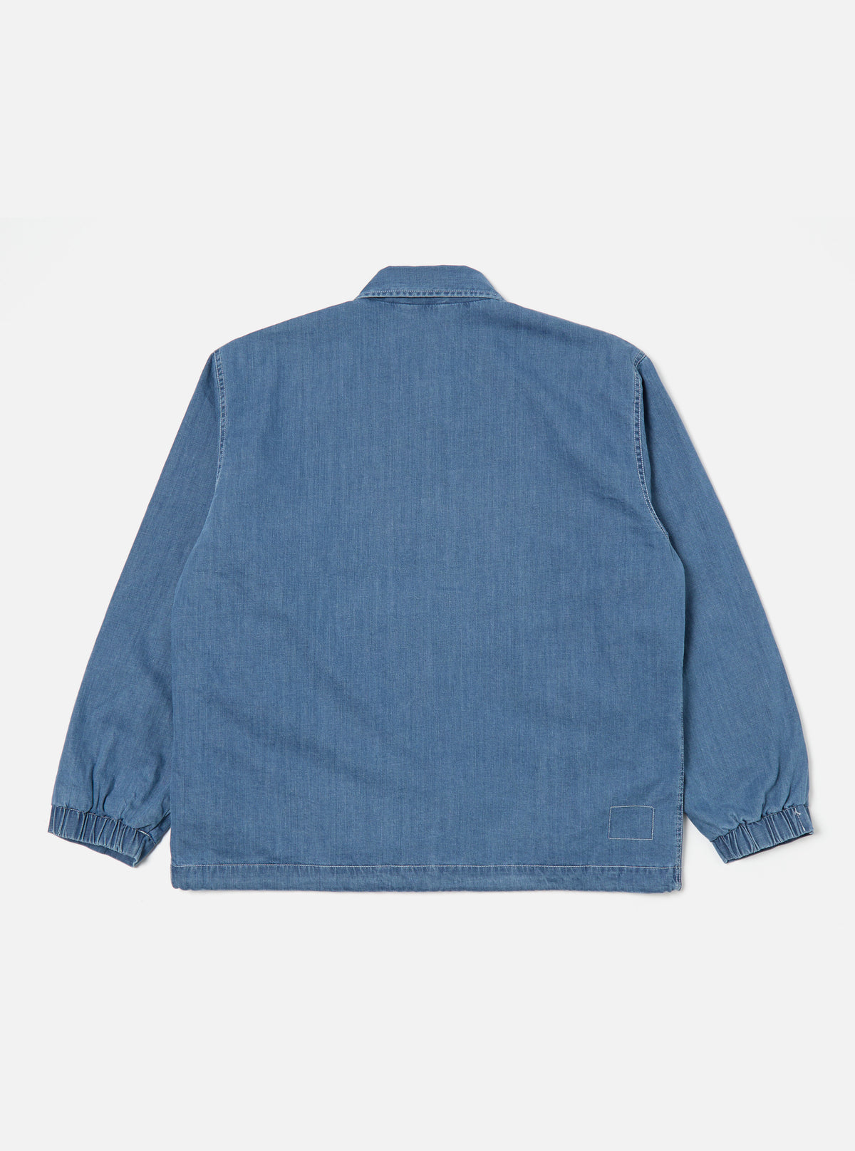 Washed Indigo 8oz Organic Denim Head Coach Jacket