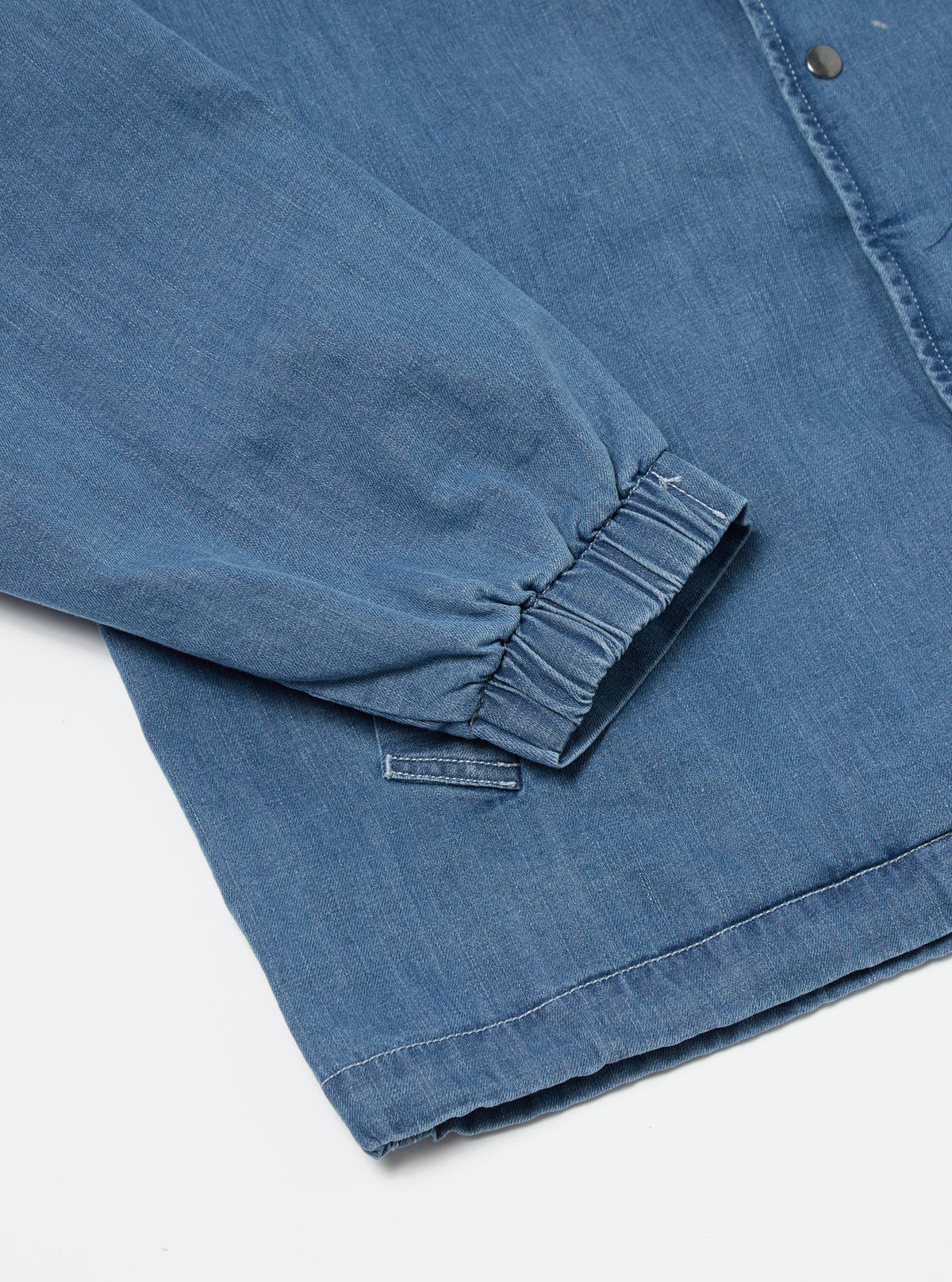 Washed Indigo 8oz Organic Denim Head Coach Jacket