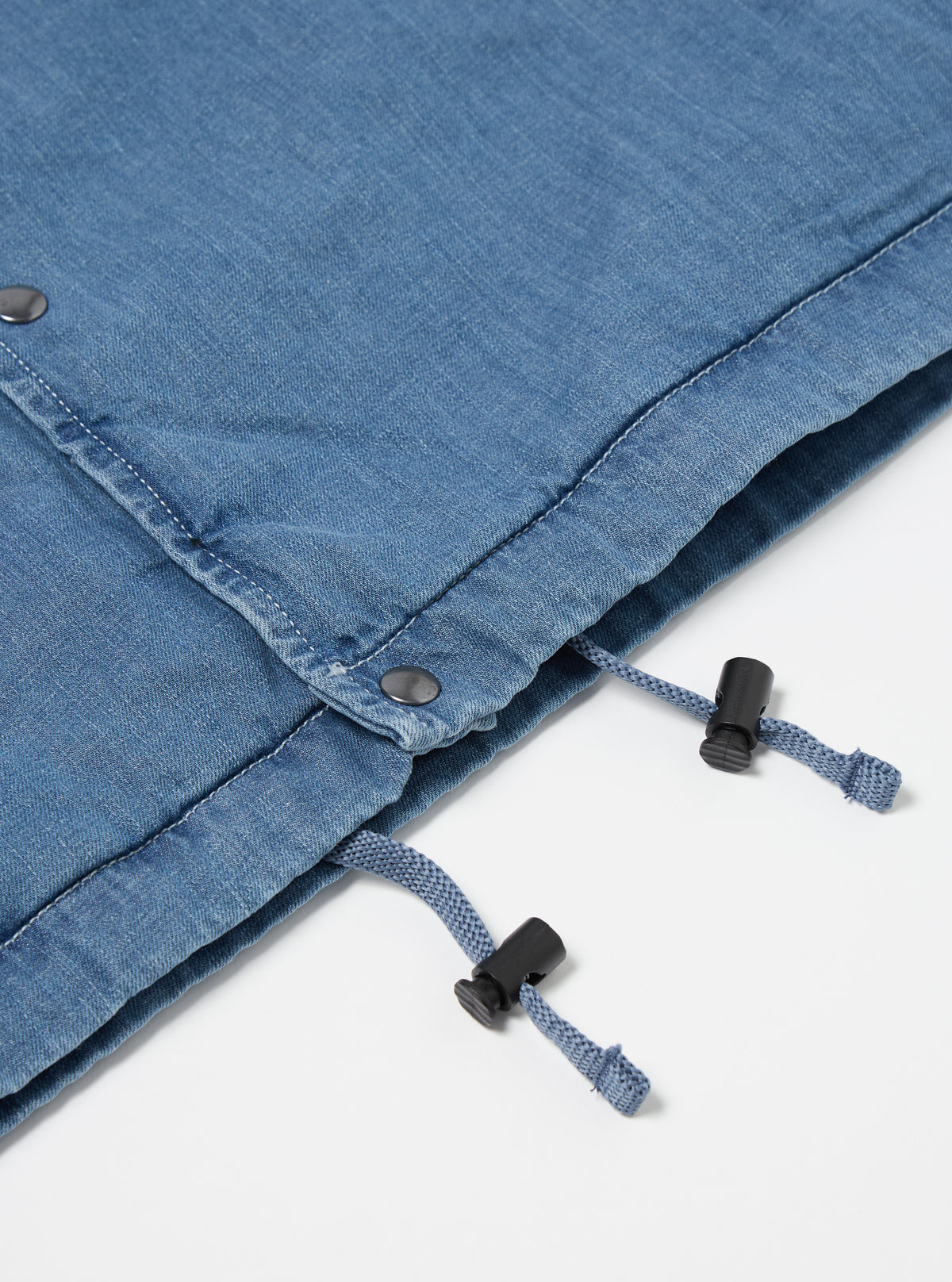 Washed Indigo 8oz Organic Denim Head Coach Jacket