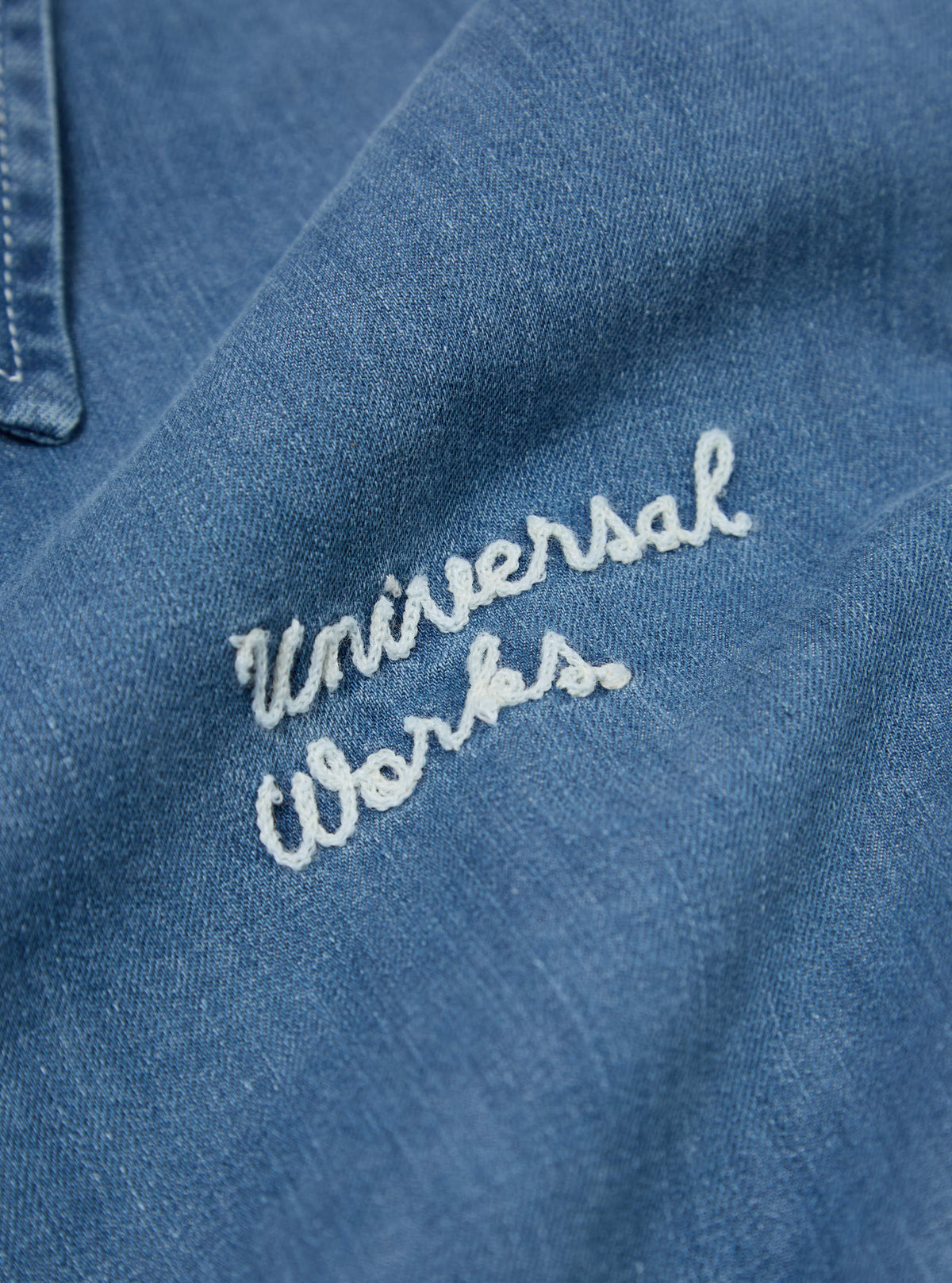 Washed Indigo 8oz Organic Denim Head Coach Jacket