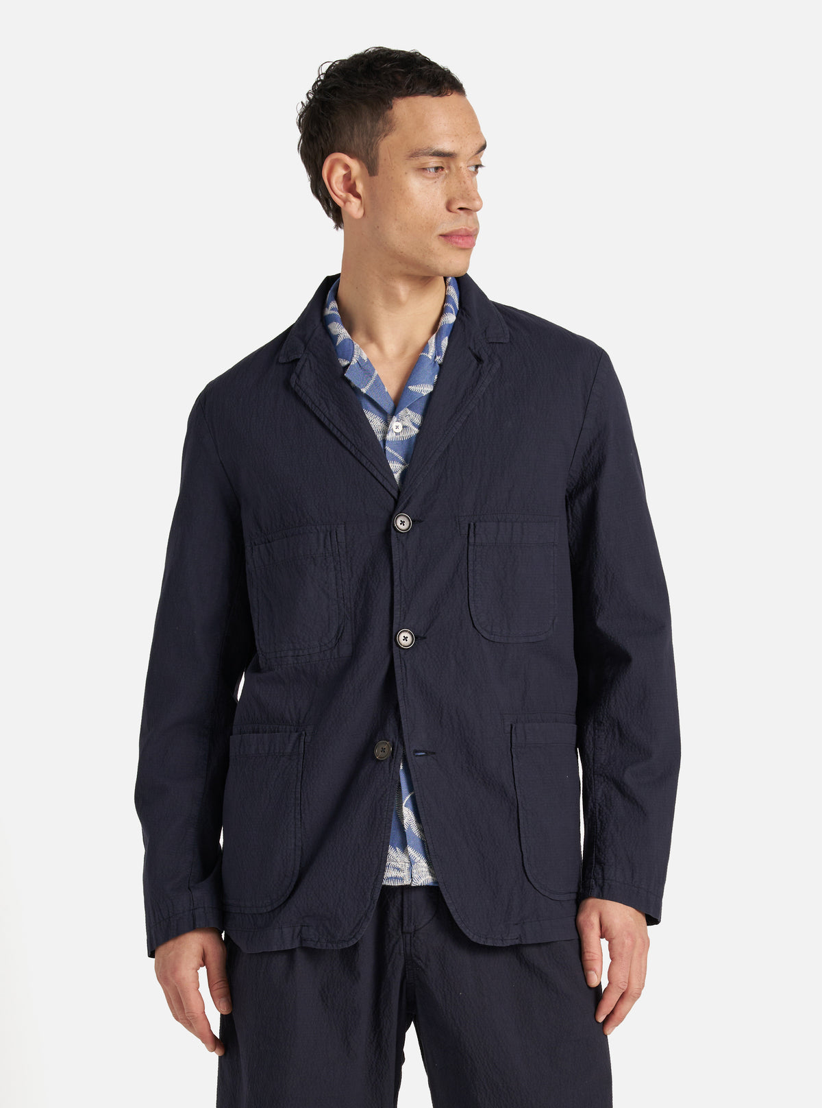 Navy Seersucker II Five Pocket Jacket