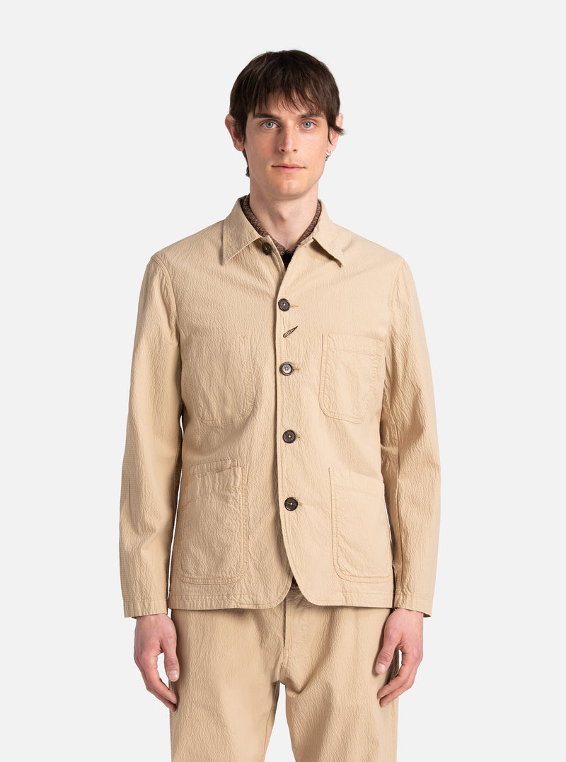 Sand Seersucker II Bakers Jacket