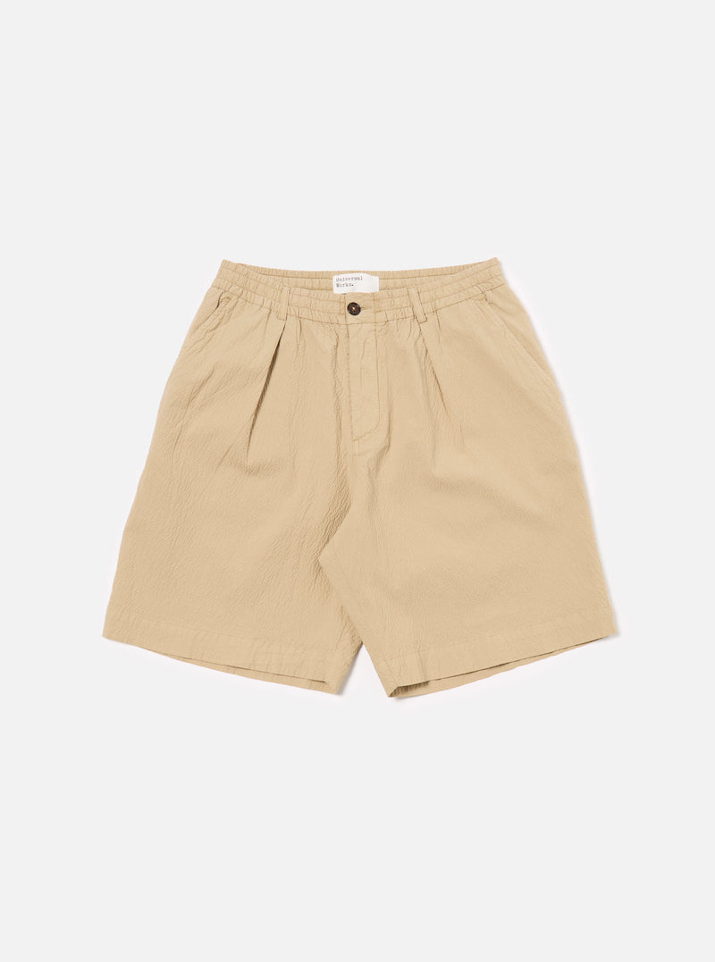 Sand Seersucker II Pleated Track Short