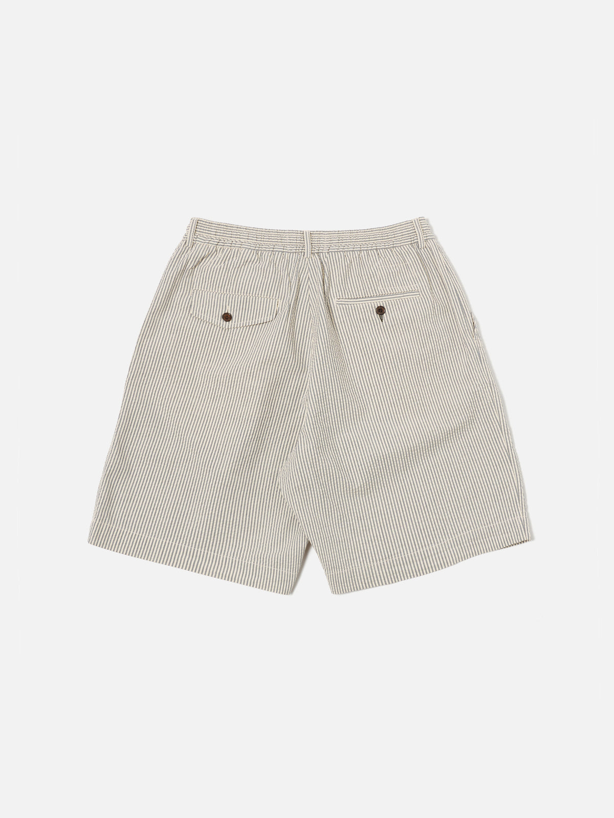 Grey Derby Stripe Pleated Track Short